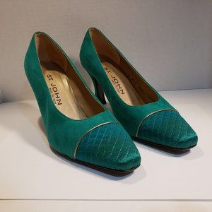 St John Ladies Spool Heel Quilted Cap Toe Heels